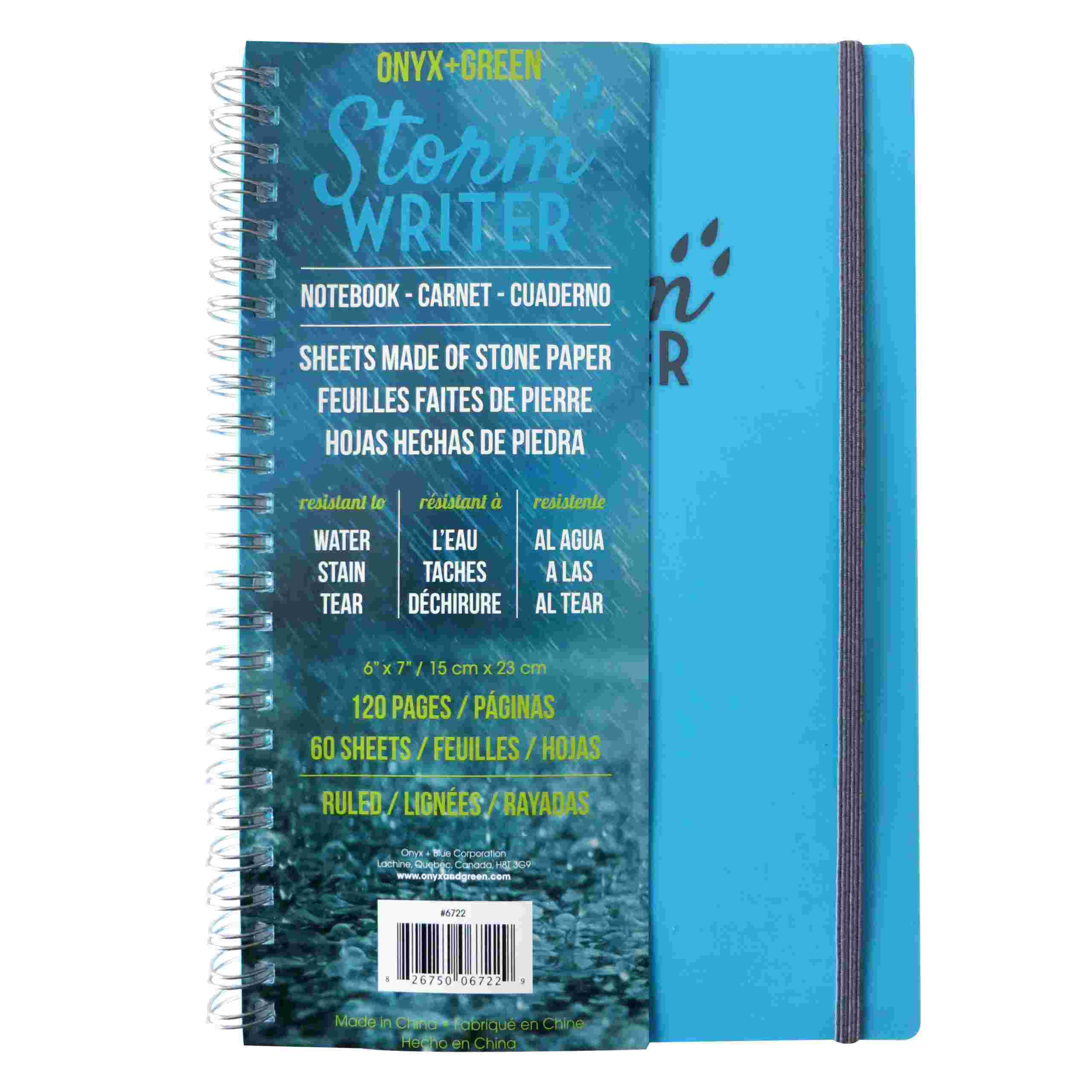 Storm Writer Waterproof Stone Paper Notebook w/ Side Coil (6" x 9") - 60 Sheets - Image 1